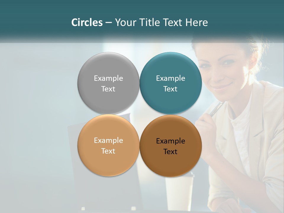 Girl With Laptop PowerPoint Template