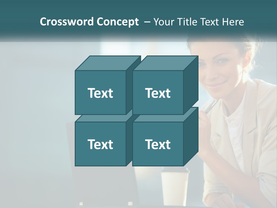 Girl With Laptop PowerPoint Template