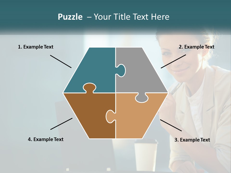 Girl With Laptop PowerPoint Template