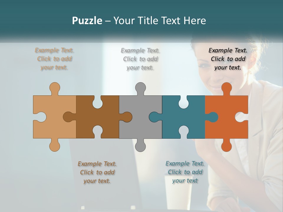 Girl With Laptop PowerPoint Template