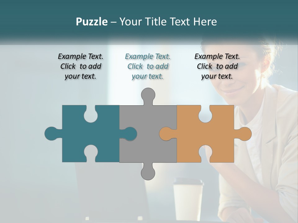 Girl With Laptop PowerPoint Template