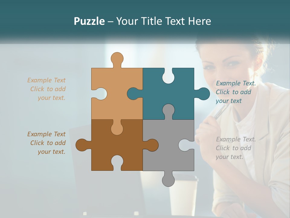 Girl With Laptop PowerPoint Template