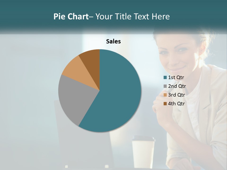 Girl With Laptop PowerPoint Template