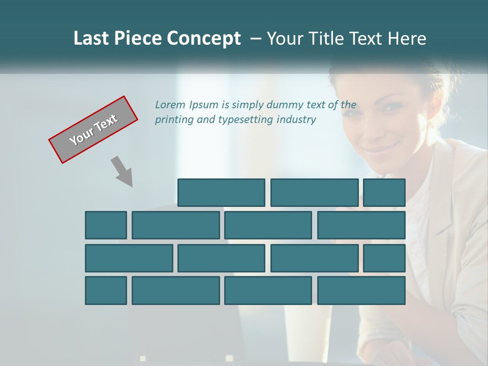 Girl With Laptop PowerPoint Template