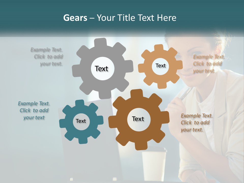 Girl With Laptop PowerPoint Template