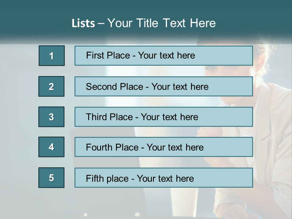 Girl With Laptop PowerPoint Template
