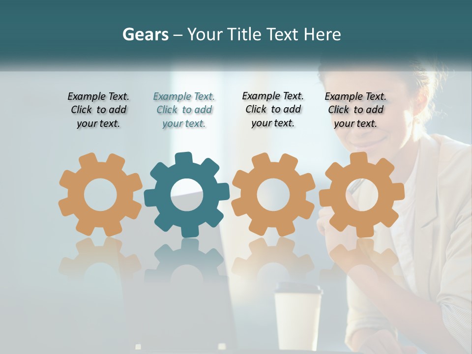 Girl With Laptop PowerPoint Template