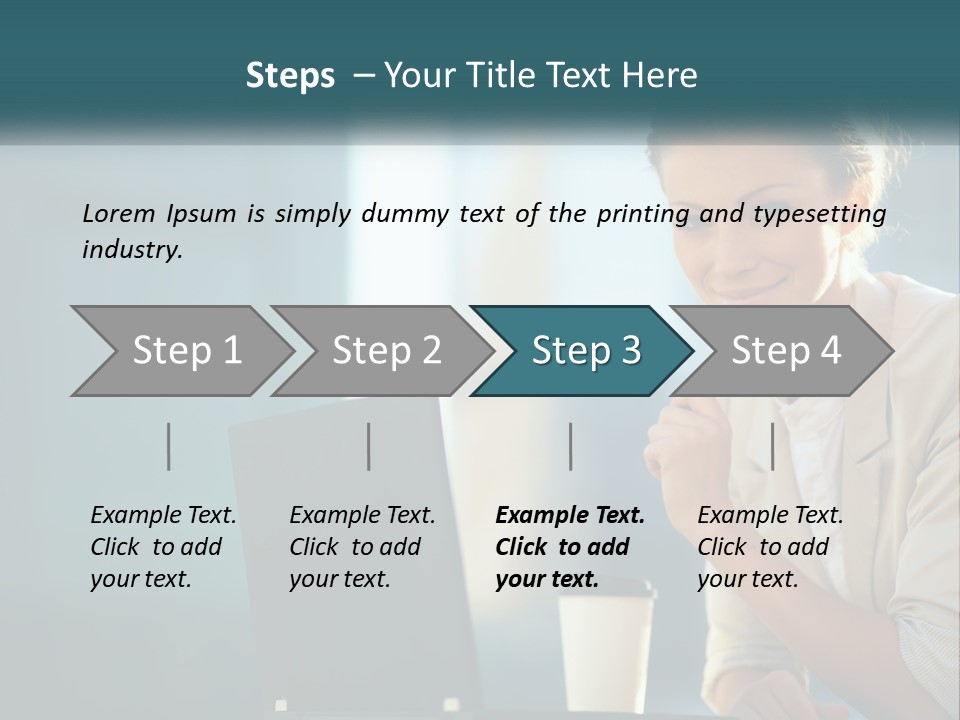 Girl With Laptop PowerPoint Template