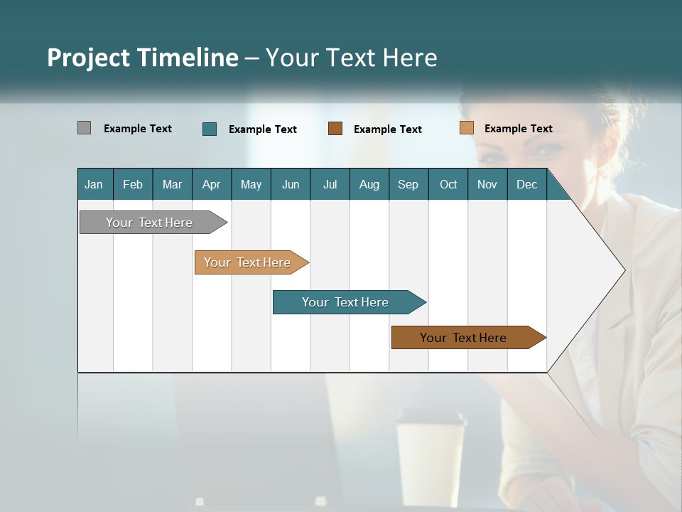 Girl With Laptop PowerPoint Template
