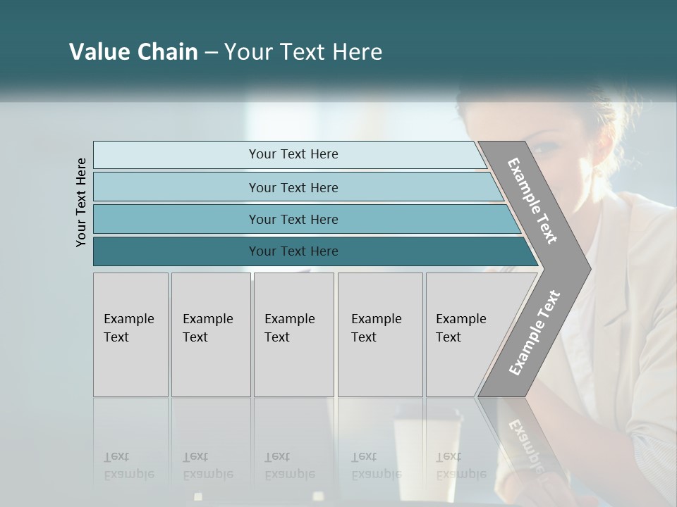 Girl With Laptop PowerPoint Template