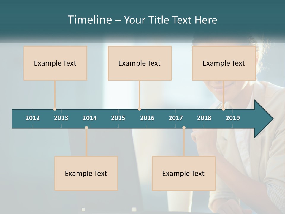 Girl With Laptop PowerPoint Template