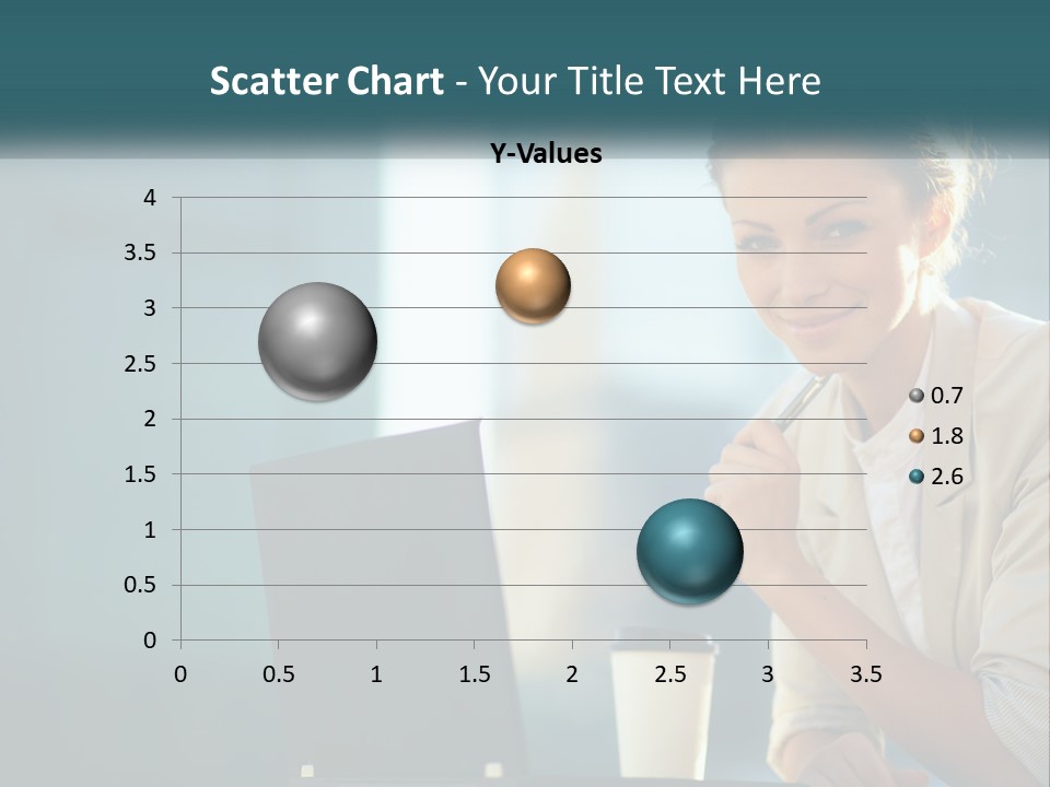 Girl With Laptop PowerPoint Template