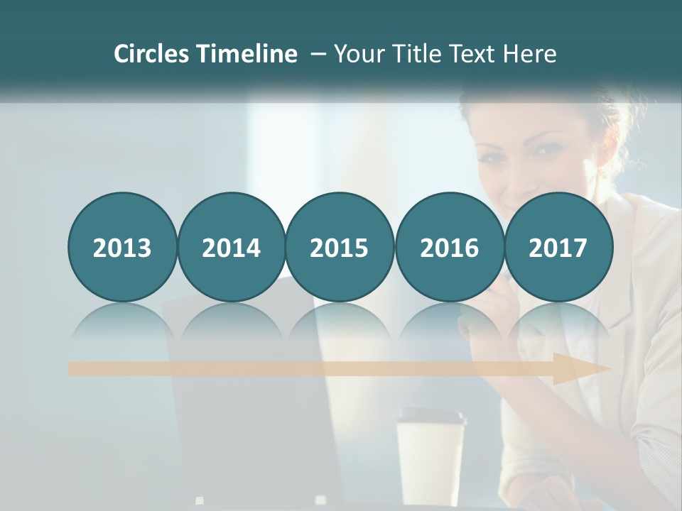 Girl With Laptop PowerPoint Template