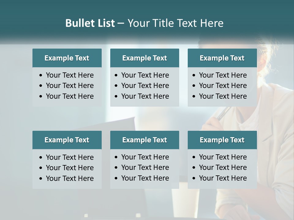 Girl With Laptop PowerPoint Template