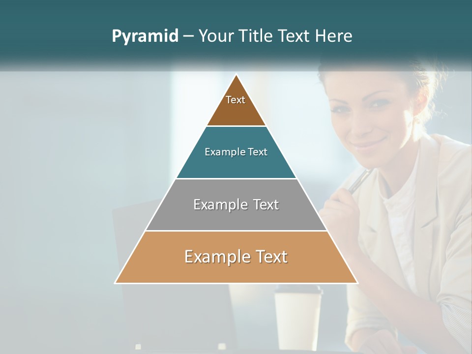 Girl With Laptop PowerPoint Template