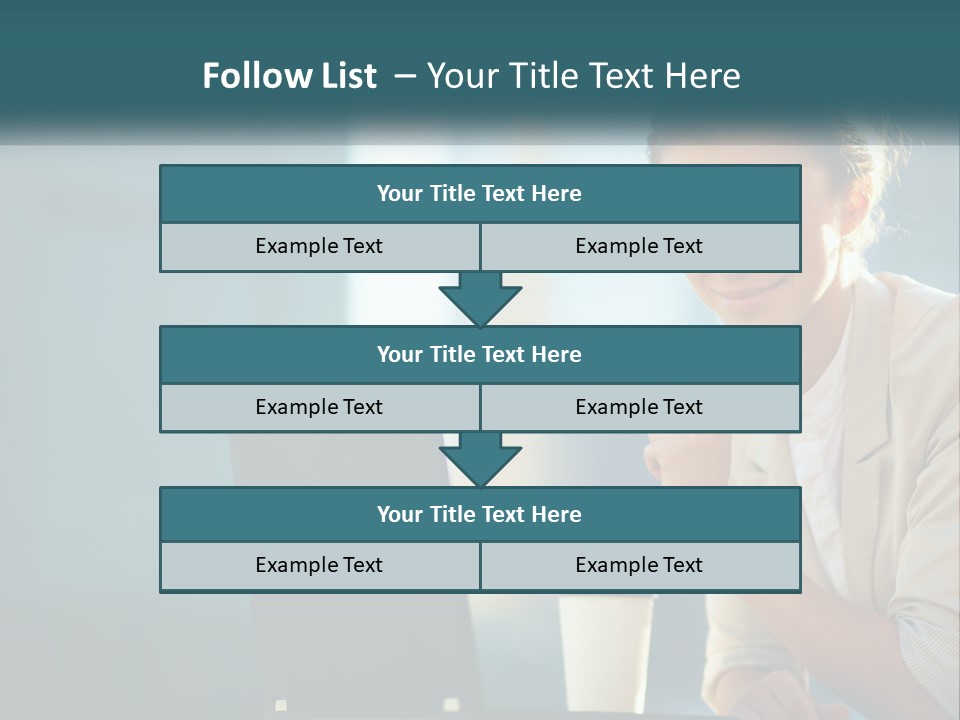 Girl With Laptop PowerPoint Template