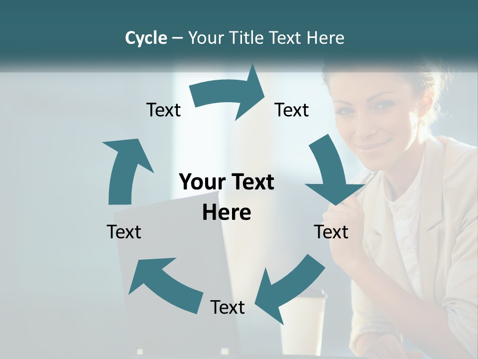 Girl With Laptop PowerPoint Template