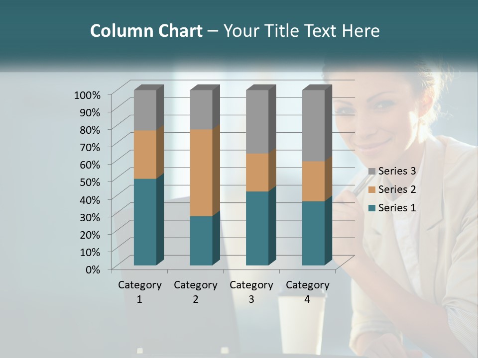 Girl With Laptop PowerPoint Template