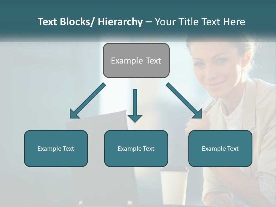 Girl With Laptop PowerPoint Template