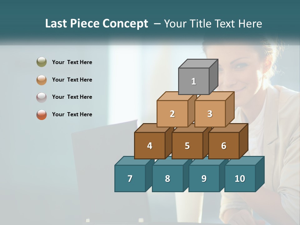 Girl With Laptop PowerPoint Template