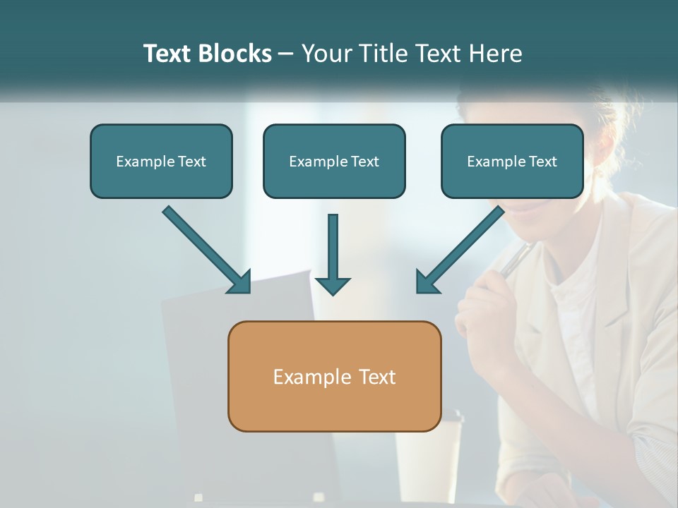 Girl With Laptop PowerPoint Template