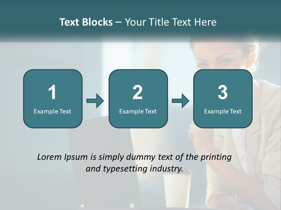 Girl With Laptop PowerPoint Template