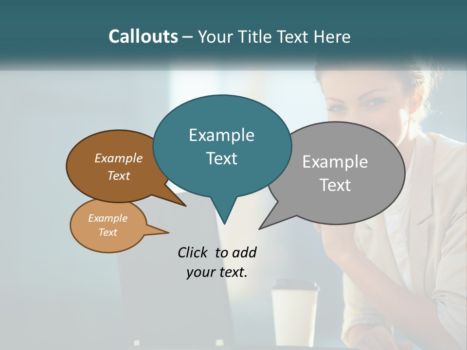 Girl With Laptop PowerPoint Template