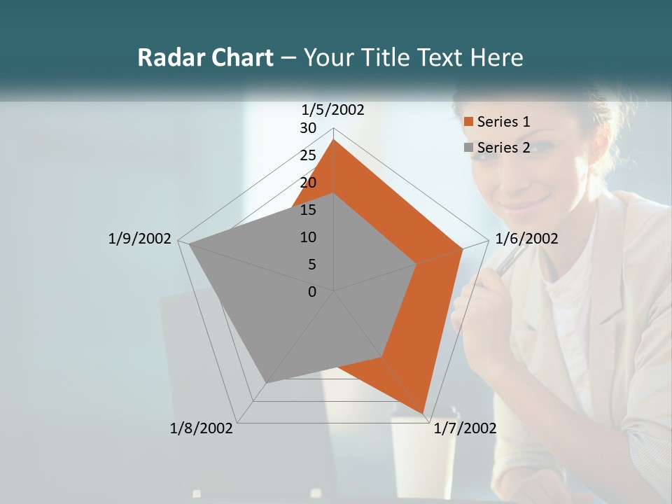 Girl With Laptop PowerPoint Template