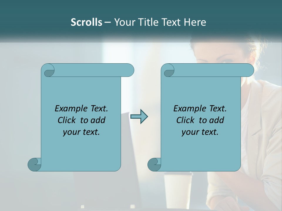 Girl With Laptop PowerPoint Template