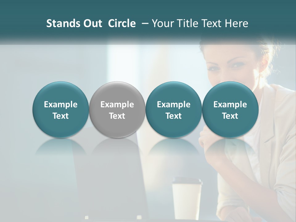 Girl With Laptop PowerPoint Template