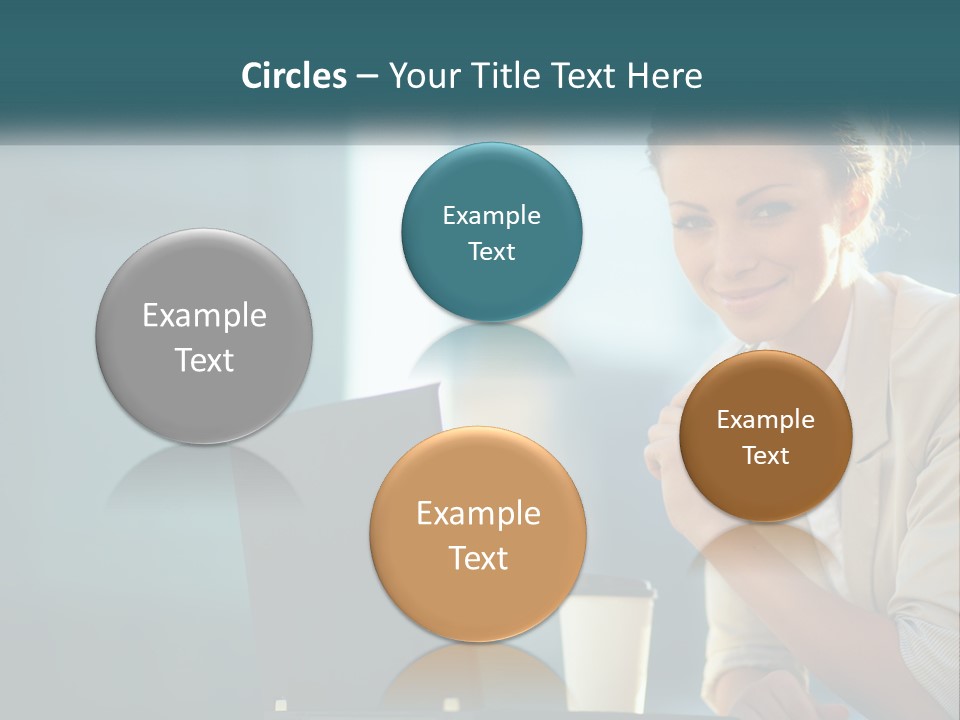 Girl With Laptop PowerPoint Template