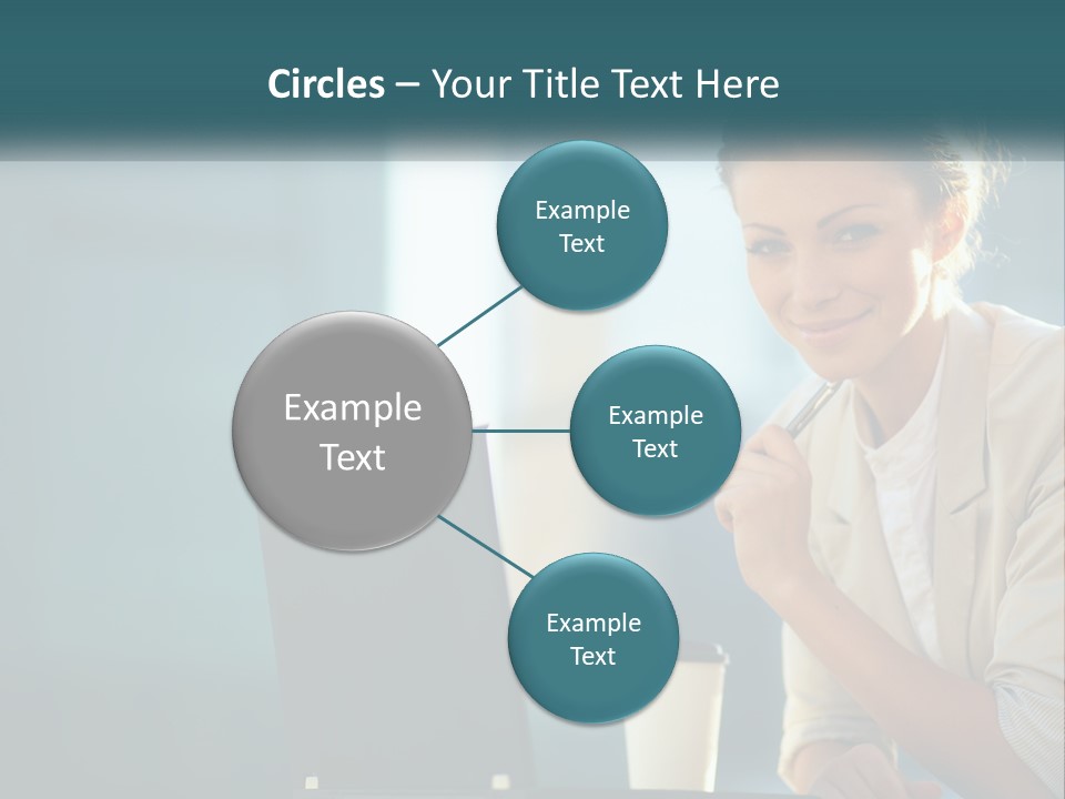 Girl With Laptop PowerPoint Template