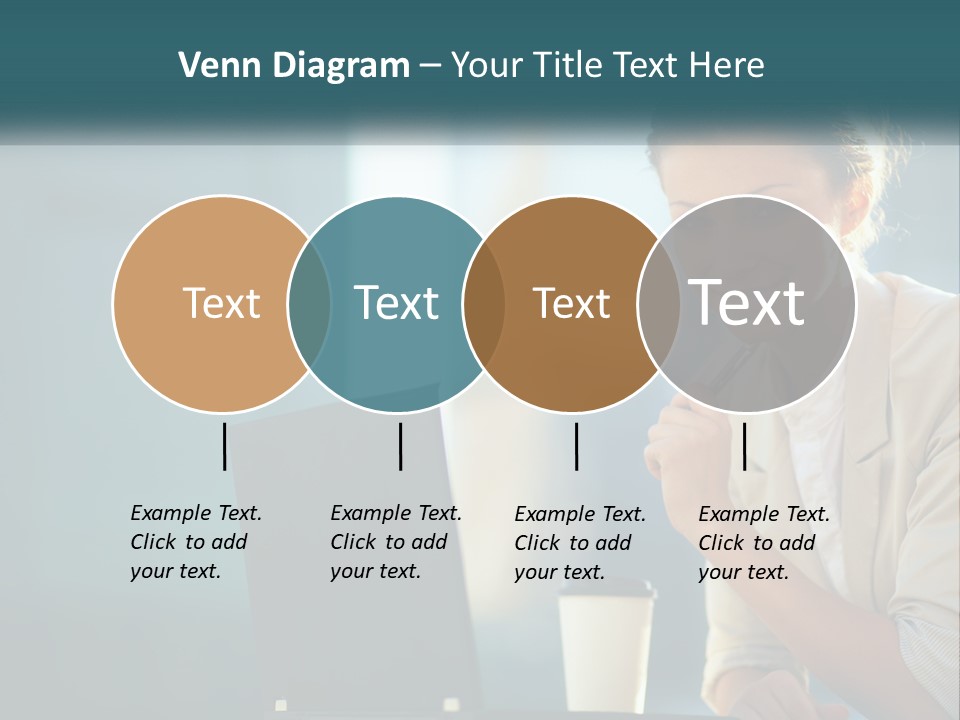 Girl With Laptop PowerPoint Template