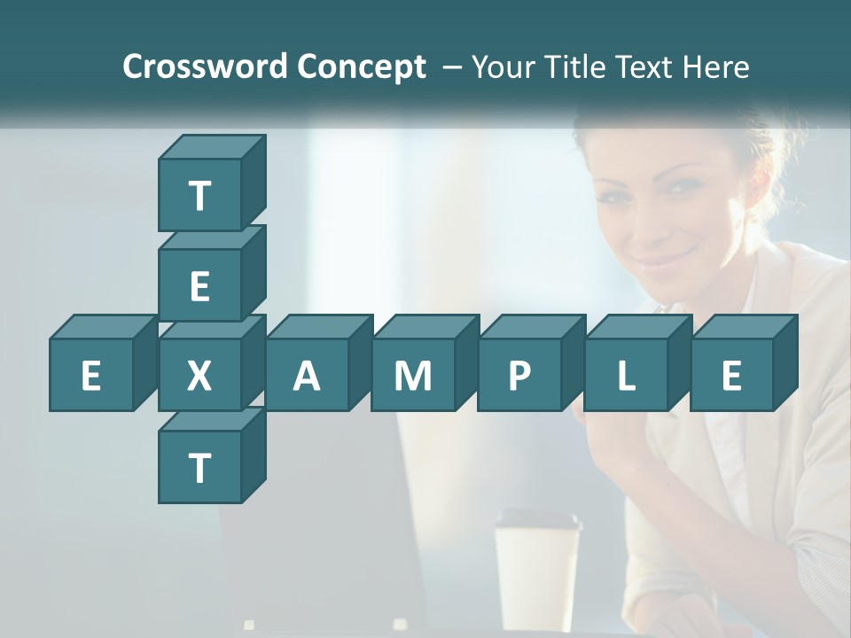 Girl With Laptop PowerPoint Template