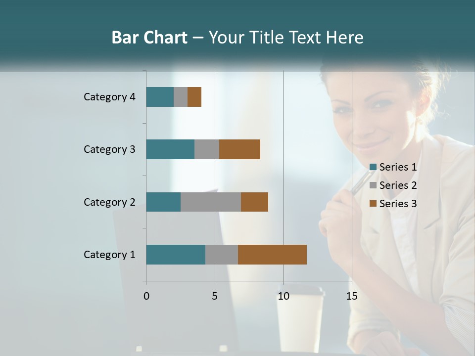 Girl With Laptop PowerPoint Template