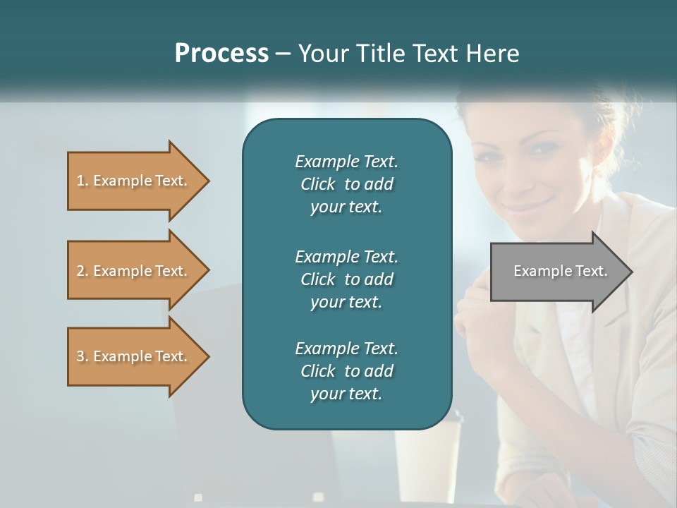 Girl With Laptop PowerPoint Template