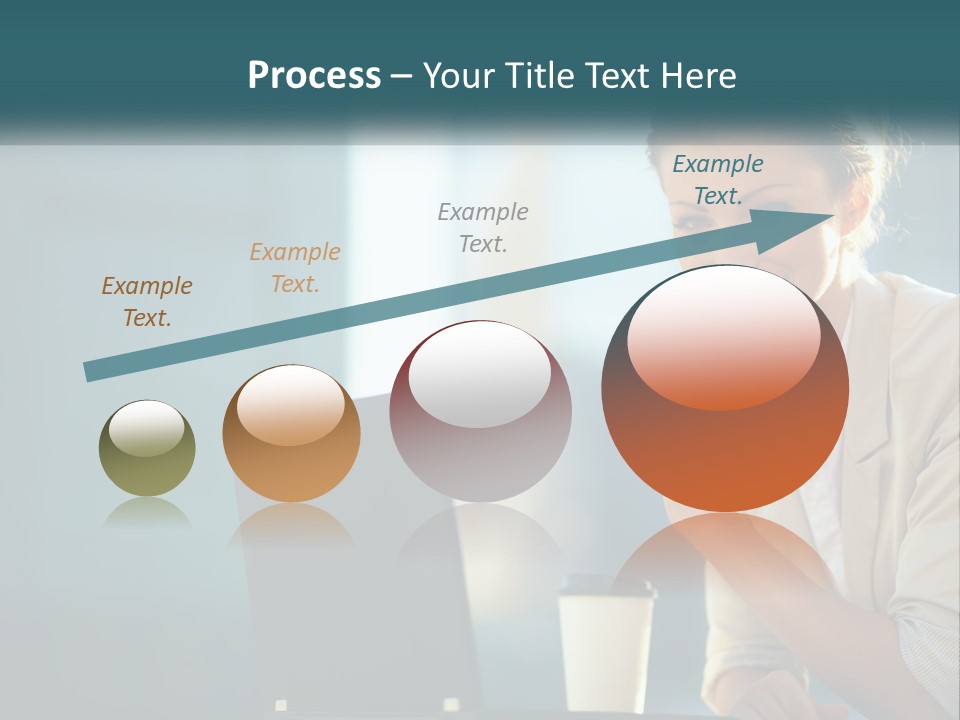 Girl With Laptop PowerPoint Template