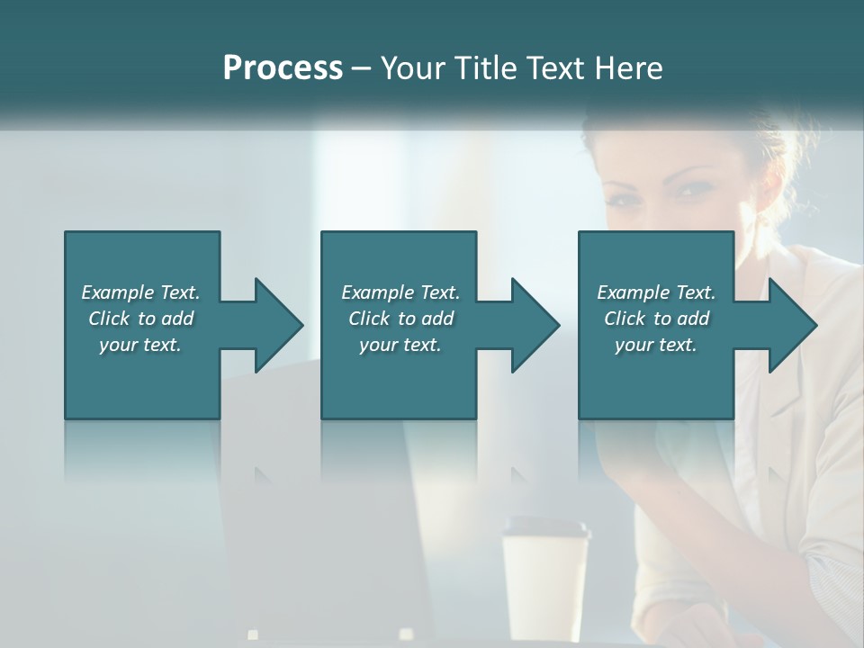 Girl With Laptop PowerPoint Template