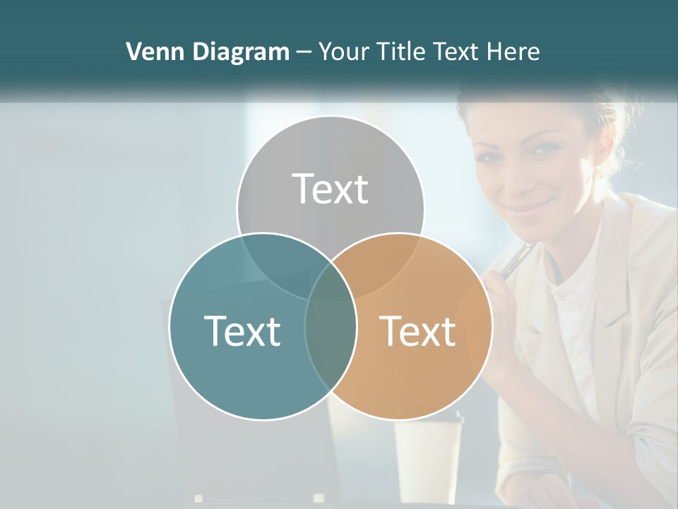 Girl With Laptop PowerPoint Template