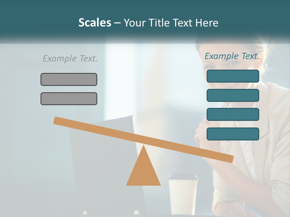 Girl With Laptop PowerPoint Template