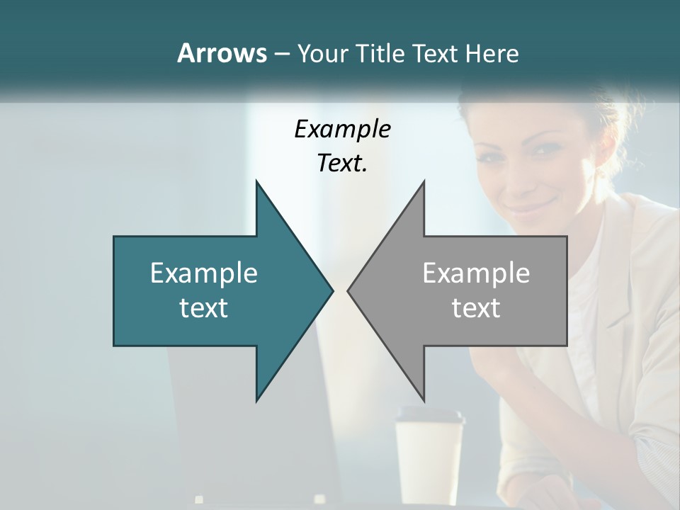 Girl With Laptop PowerPoint Template