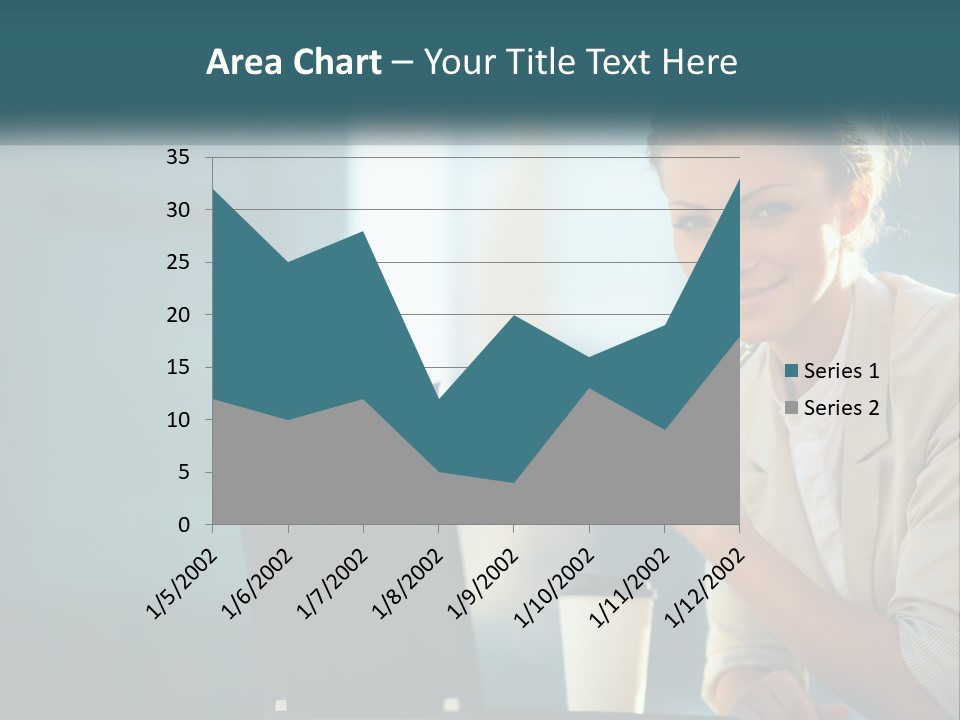 Girl With Laptop PowerPoint Template