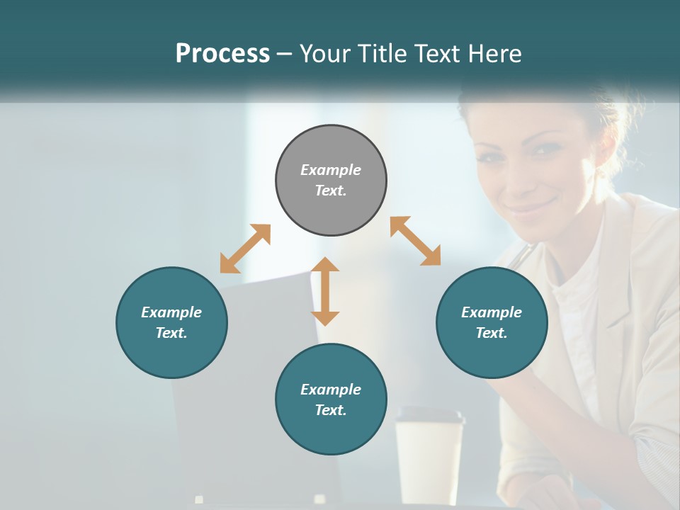 Girl With Laptop PowerPoint Template