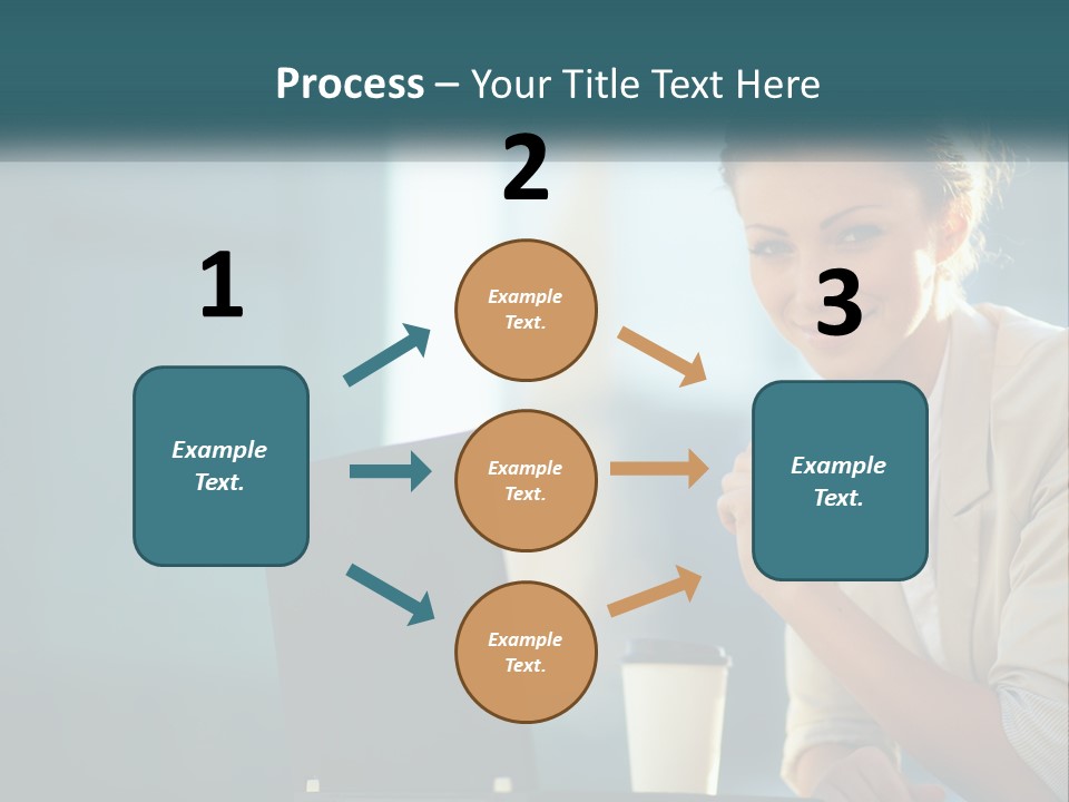 Girl With Laptop PowerPoint Template