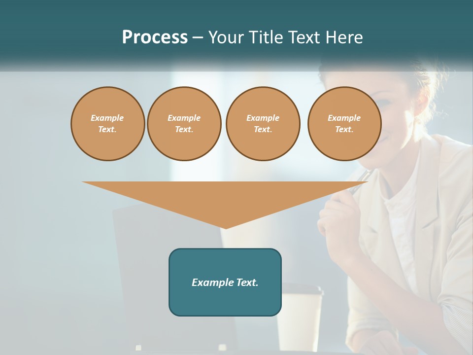 Girl With Laptop PowerPoint Template