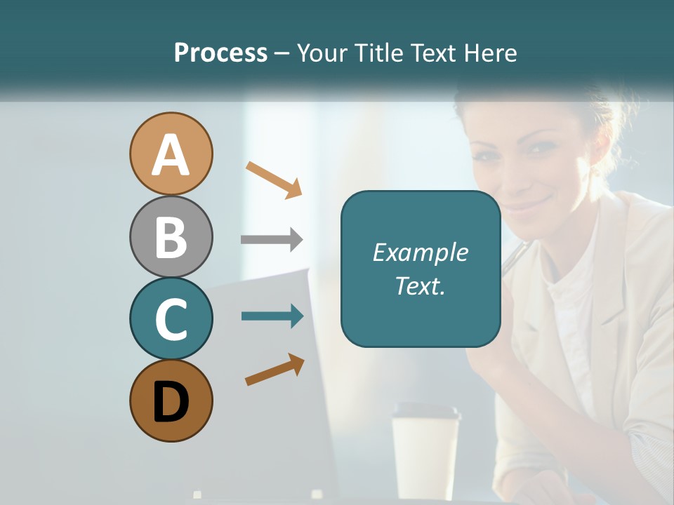 Girl With Laptop PowerPoint Template