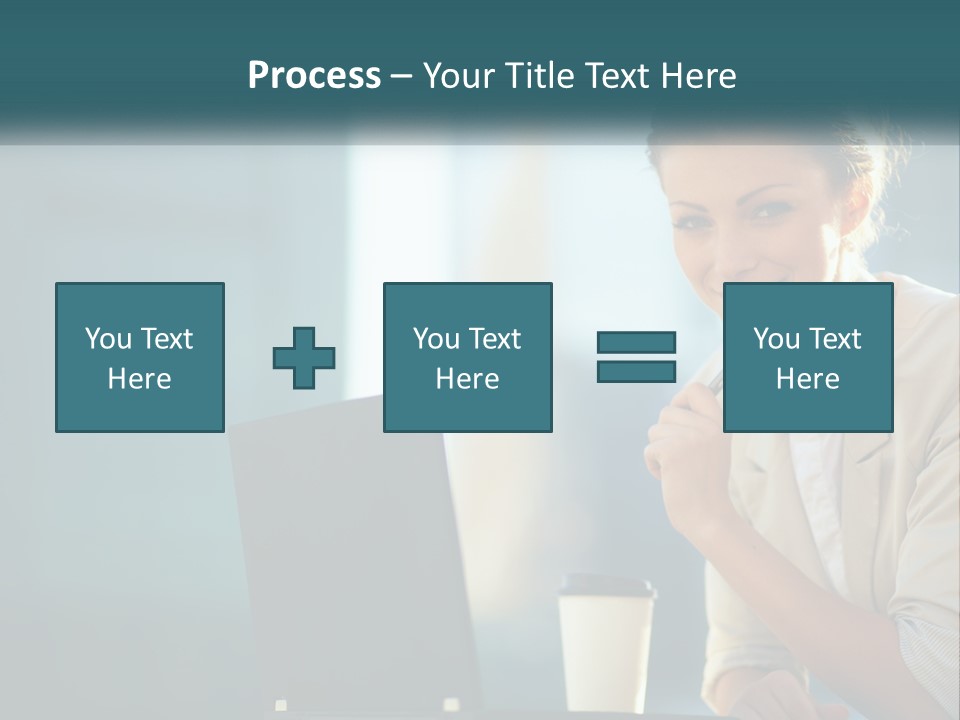 Girl With Laptop PowerPoint Template
