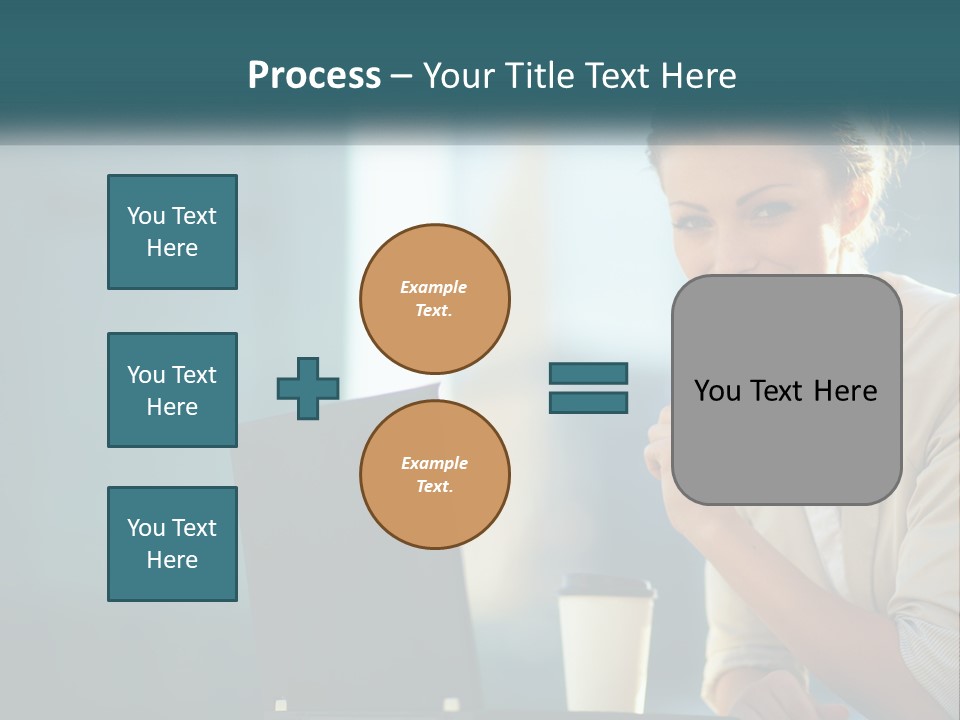 Girl With Laptop PowerPoint Template