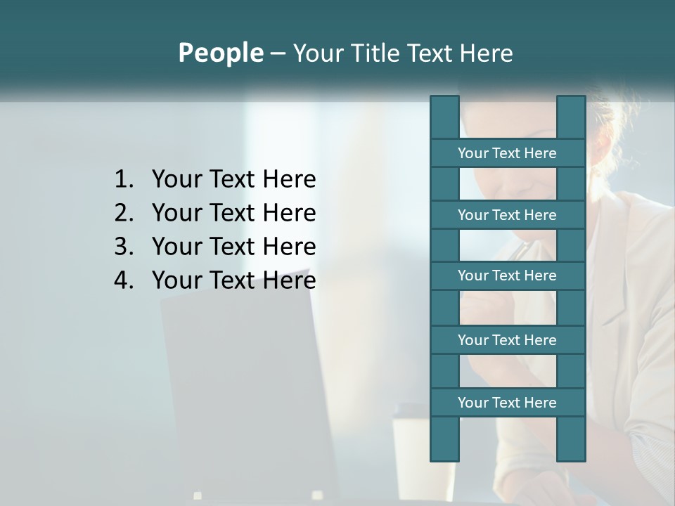 Girl With Laptop PowerPoint Template