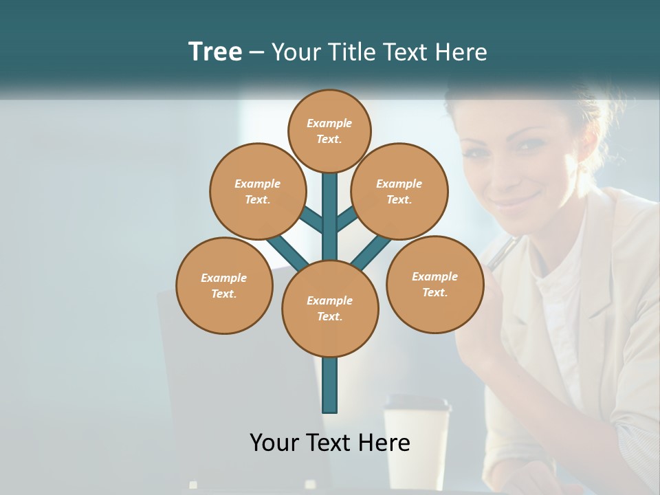 Girl With Laptop PowerPoint Template